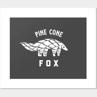 Pine cone fox. Minimal, funny art for pangolin & fox lovers Posters and Art